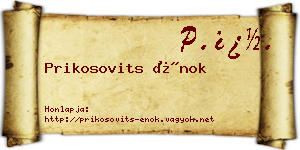 Prikosovits Énok névjegykártya